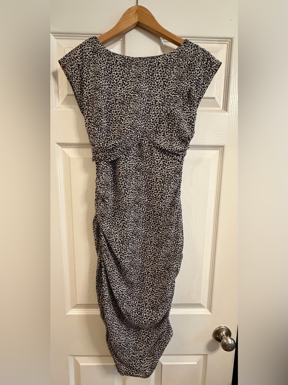 NWT Ann Taylor Micro Leopard Ruched Sheath Dress Size 00